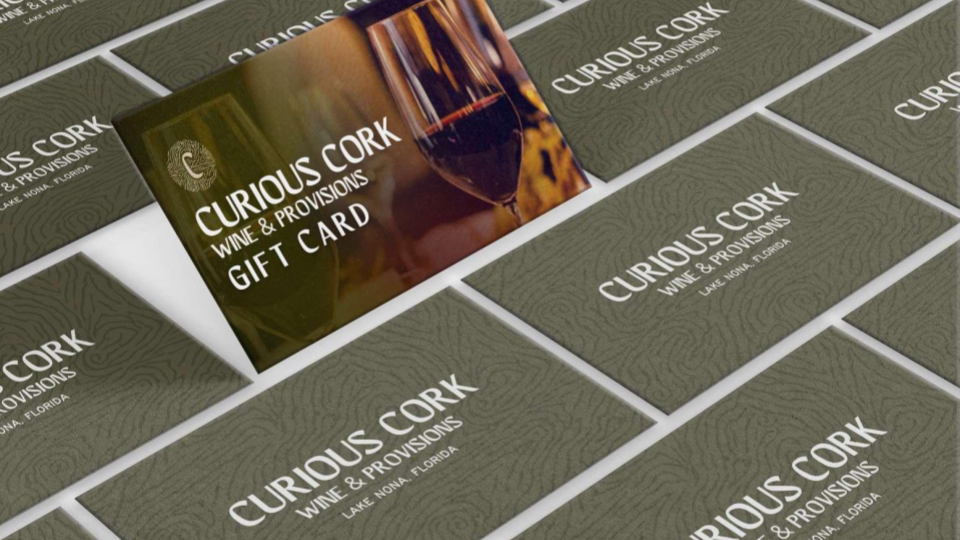 Curious Cork Wine Bar Business Card Design