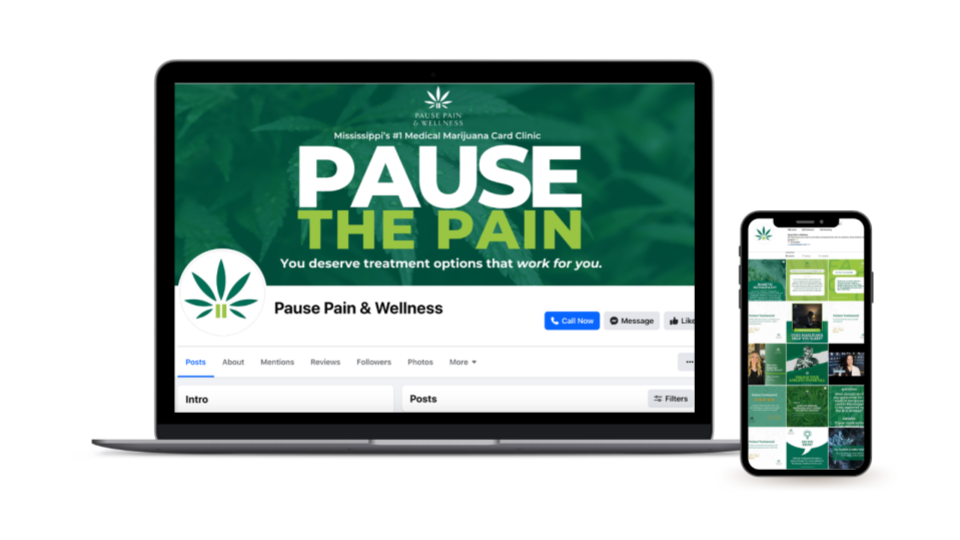 Pause Pain and Wellness Medical Cannabis Clinics social media