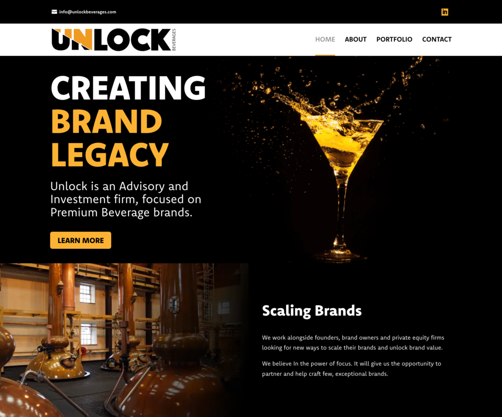 Unlock Beverage Venture Capital Website